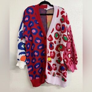 Colorful Leopard Print Women's Cardigan